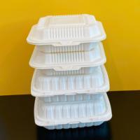 Nouveau style 2026, boîtes à emporter en plastique à clapet pour restaurants, MFPP, 1-2-3 compartiments, conteneur articulé