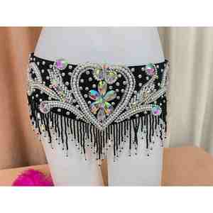 Forte demande avec des ensembles de soutien-gorge et de culottes à prix raisonnable Danse du ventre perlée avec qualité d'exportation - Product Image 1