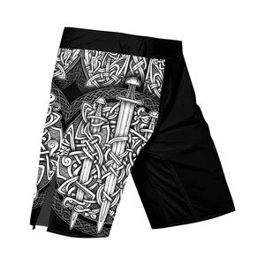 Shorts d'entraînement en polyester extensible, imprimés avec des graphiques personnalisés, rashguard court, sans décoloration, séchage rapide, MMA, BJJ, Muay Thai - Product Image 2