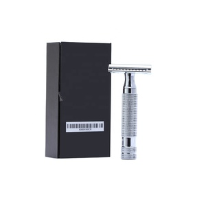 Navaja de Afeitar de Doble Filo de Acero Inoxidable con Borde Afilado, Azul Plasma, Personalizada, Mango Pesado, Marca Privada, Hoja Única, Uso en Húmedo, para Hombre/Mujer - Product Image 1