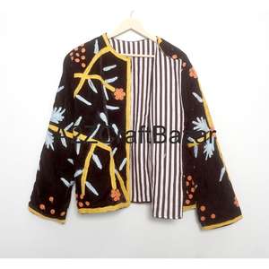 Handcraft <b>Women's</b> Unique Ethnic <b>Velvet</b> Design Boho Winter Short Jacket With Cotton Lining Hand Embroidered Jackets - Product Image 6