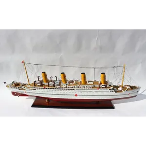 HMHS BRITANNIC OCEAN CRUISE SHIP LINER - WOODEN SHIP MODEL 40" FOR DECORATION - HANDICRAFT DISPLAY CRUISE SHIP MODEL