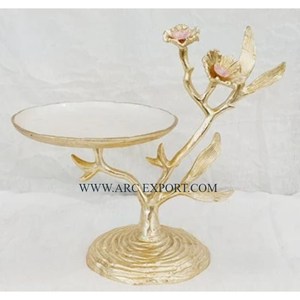 Utensilios para el hogar y la cocina, herramientas, soporte de diseño de flores esmaltadas, mesa decorativa de 2 niveles, soporte de exhibición para pastel de boda por ARC Export - Product Image 6