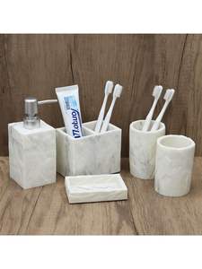 Ensemble de salle de bain en marbre de fabricant fiable pour des intérieurs de style naturel mettant en valeur les variétés et les motifs de pierre organique - Product Image 5