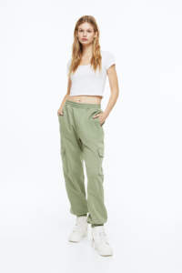 Personalizado de las mujeres Vintage francés Terry Cargo pantalón Jogger pantalones de chándal 100% de peso pesado de algodón de color verde para el invierno - Product Image 2