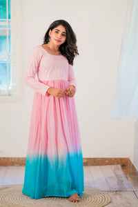 Haute qualité Designer mariage et fête Style pakistanais robe pleine Flair Faux floraison Georgette impression numérique paillettes fête porter - Product Image 6