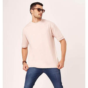 T-shirt à manches courtes coupe ample pour hommes, poids lourd, impression de logo personnalisée, t-shirts surdimensionnés en coton de style décontracté pour hommes - Product Image 4