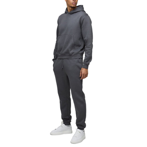 Survêtement de course et de jogging gris uni pour hommes, survêtement coupe-vent uni vierge - Product Image 1
