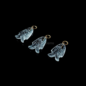 Pendentif en cristal de quartz naturel sculpté en forme de poisson, charme en pierre précieuse, bijoux en argent sterling 925 plaqué or, pendentifs tendance pour collier - Product Image 2