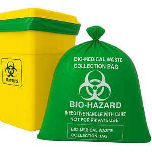 Bolsas de basura desechables personalizables de 8-10 galones 30-38 Ltr para hospitales, hogares de ancianos, oficinas, bolsa de plástico PE reciclable - Product Image 1