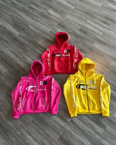 100% coton haut de gamme personnalisé lourd 400 grammes demi fermeture éclair mode sweat à capuche pour hommes avec lavage à l'acide et sérigraphie - Product Image 6