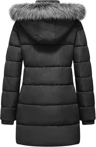 Manteau d'hiver long élégant pour femme ONSTYLE SPORTS, tissu tissé respirant, doublure en polaire chaude avec capuche - Product Image 4