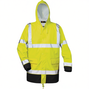 Manfred High-Visibility <b>Yellow</b>/Black PU Rain <b>Jacket</b> Size M - Product Image 2