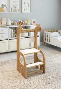 Wooden <b>Learning</b> <b>Tower</b> for Toddlers <b>Montessori</b> Helper Stool Safe MDF Toddler Kitchen <b>Tower</b> - Product Image 6