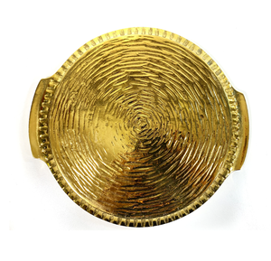 Juego de bandejas de servir de latón personalizadas, decoración de fiesta de boda dorada, bandejas y platos para servir alimentos, diseños calientes - Product Image 1