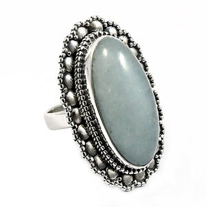 New Arrival Luxury Design 925 Silver Natural Aquamarine Gemstone Oval Shape Ethnic <b>Ring</b> <b>Indian</b> Artisan Look Handcrafted Jewelry - Product Image 1