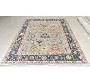 Alfombra Oushak moderna de 8x10, nuevo diseño, anudada a mano, patrón Floral de lana de Nueva Zelanda, rectángulo grande para sala de estar al aire libre - Product Image 3