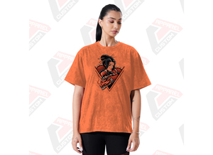 T-shirt à la mode pour femmes, tendance et délavé à l'acide, confortable, écologique, en denim, batik, velours côtelé, avec appliques et patchs de perles. - Product Image 4