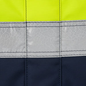 เสื้อแจ็คเก็ตนิรภัยสะท้อนแสง ANSI ระดับ 2/3 สำหรับงานก่อสร้างและงานถนน ผ้าโพลีเอสเตอร์กันน้ำ ระบายอากาศได้ดี - Product Image 4