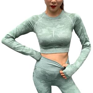 Ensembles de vêtements de yoga Gym Fitness à taille élastique et à carreaux avec logo personnalisé Leggings évasés d'entraînement pour femmes sexy - Product Image 3