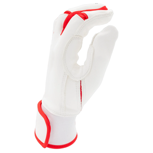 Gants de frappeur de baseball combinés en cuir Offre Spéciale blanc et rouge OEM personnalisé prix de gros gants de frappeur de baseball - Product Image 3