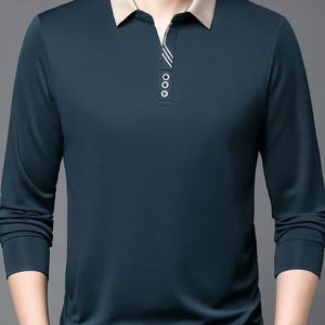 Nouveau Polo Homme en Polyester de Haute Qualité, Manches Longues, Respirant, Jersey Uni, Personnalisable, Quatre Saisons - Product Image 5