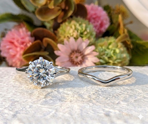 Lurba Jewels 2 Ct Round Cut Lab Grown Diamond Vintage Engagement Wedding Ring Set Solid 14K White Gold IGI Certified Bridal Ring - Product Image 3