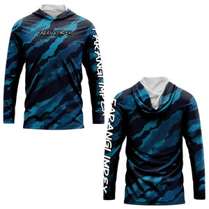 Hood Fishing Shirts Summer Hoodie UPF50 + Manga larga Hombres Performance Fish Wear Outdoor Anti-uv Angler Jersey que absorbe la humedad - Product Image 2