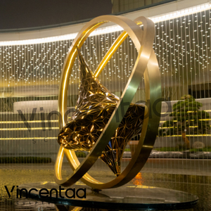 Vincentaa Arte moderno Gran <span class=keywords><strong>plaza</strong></span> al aire libre Centro comercial Escultura <span class=keywords><strong>de</strong></span> acero inoxidable Arte público - Product Image 1