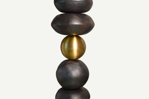 ประติมากรรมหินอลูมิเนียมสำหรับตกแต่งบ้านหรูหราภายในโรงแรมรูปปั้นโลหะสีดำสำเร็จรูปดีไซน์ใหม่ - Product Image 5