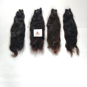Venta al por mayor de extensiones de cabello humano virgen, paquete barato de estilos de onda de cuerpo recto procesado químicamente indio crudo - Product Image 4
