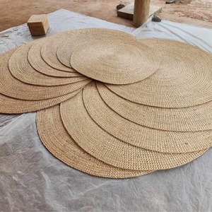 Tapis et moquette ronds personnalisés pour les espaces centraux du salon tapis naturels en jacinthe d'eau au meilleur prix - Product Image 6