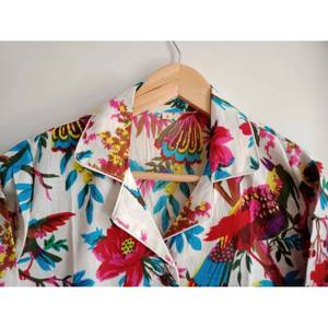 Conjunto de Pijama de Algodón Hecho a Mano con Estampado de Hojas, Transpirable, Suave, de Jersey con Spandex, Lencería Sexy Estilo Anime, Ideal para Invierno y Verano - Product Image 3