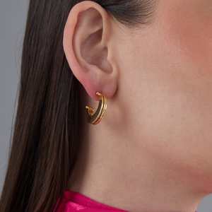 Trendy Geometric Hoop Earrings 186219 Chic and Stylish Ear Accessories - Product Image 2