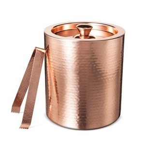 Copper <b>Water</b> Bottle And Ice Basket With Stand Finest Quality Ice Storage Bucket <b>For</b> Hotel Restaurant Use - Product Image 4