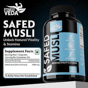 Cápsulas en polvo de extracto de raíz de Safed puro de alta potencia, suplemento de hierbas para fuerza y vitalidad, suministro de exportación a granel - Product Image 1