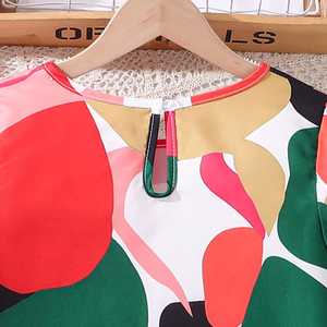 Falda de niña Primavera Verano Vestido de niños Estilo Manga Bloqueo de color Vestido de princesa para niños Vestidos de niña - Product Image 6