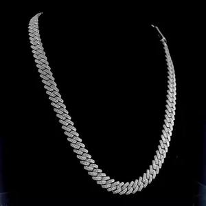 Moissanite Diamond Cuban Link <b>Chain</b> Anniversary Gift For Men's 15mm Round Cut <b>Iced</b> <b>Out</b> Jewelry 925 Sterling Silver - Product Image 4
