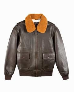 Chaqueta Bomber de Cuero Genuino para Hombre, con Cuello Mao, Transpirable, Estilo Vintage de Invierno, para Exteriores, con Logotipo Personalizado - Product Image 3