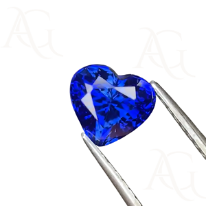 Lab Grown Royal Blue Sapphire Forma de corazón Fusión de llama Piedra preciosa facetada Azul aciano sintético 4 MM a 20 MM Piedra preciosa suelta - Product Image 1