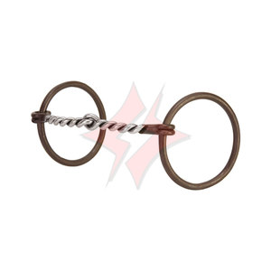 Professionnel 5 pouces torsadé incurvé bouche anneau Snaffle Bit finition antique culotte équestre équitation équipement d'entraînement - Product Image 1