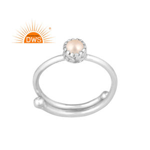 Latest Trending Fine Sterling Silver Natural <b>Pearl</b> Gemstone Stackable <b>Ring</b> Custom Jewelry Manufacturer - Product Image 1