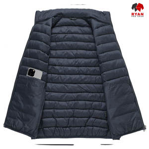 Gilet matelassé imperméable personnalisé Ryan Pro Gear pour hommes avec tissu en laine peignée respirant et anti-boulochage, options de logo personnalisé OEM - Product Image 5