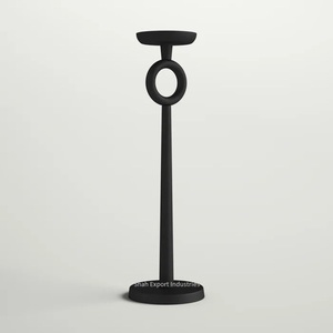 Bougeoir de pilier en métal de conception chère argent brillant fini pour la maison et l'événement ensemble de bougeoirs décoratifs - Product Image 6