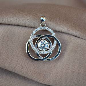 925เพชรโมอิสสไตล์วินเทจเครื่องประดับเงินแท้จี้ดีไซน์เนอร์น้ำหนักเบาสำหรับเดินทางสำหรับผู้หญิง - Product Image 2