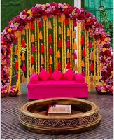 Guirlandes de pompons en laine style bohème vintage de 12 pouces pour décorations de plafond de mariage indien, décorations de fête Haldi Mehndi Sangeet