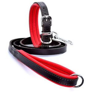 Collar de cuero hecho a mano para mascotas pequeñas y medianas, con relleno y costuras coloridas suaves - Product Image 2