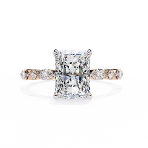 Anillo de diamantes naturales Three Stone Supply para mujer en oro rosa ideal para colecciones nupciales y pedidos de joyería personalizados para la venta - Product Image 3