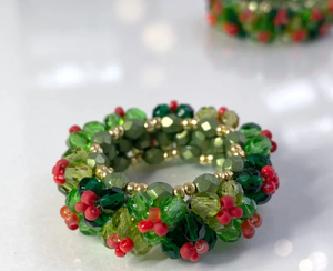 Tutoriel de perles de rond de serviette de Noël, motif de perles, ilex, ronds de serviette de houx, cadeau de Noël - Product Image 4