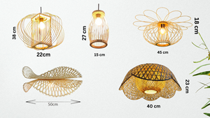 Lámpara colgante de bambú tejida a mano en Vietnam, moderna, de ratán, para comedor - Product Image 2